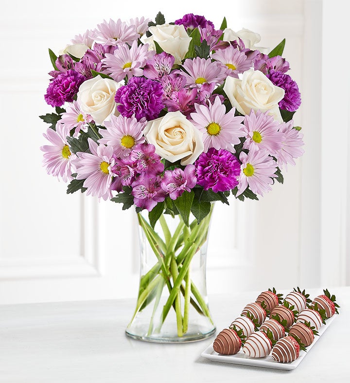 Deliciously Decadent™ Lavender Garden & Drizzled Strawberries