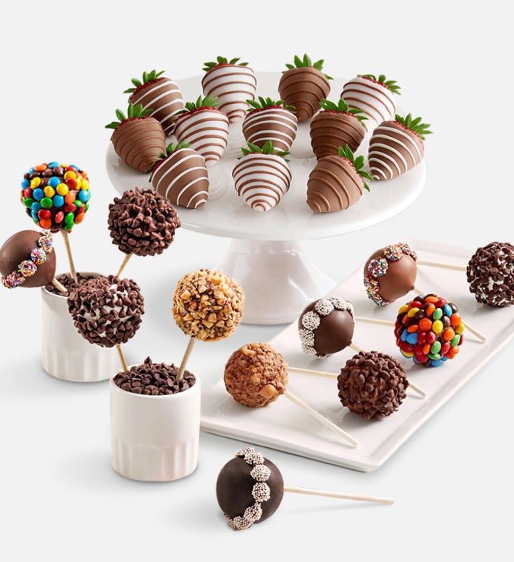 Candy Covered Cake Pops™ with Gourmet Drizzled Strawberries