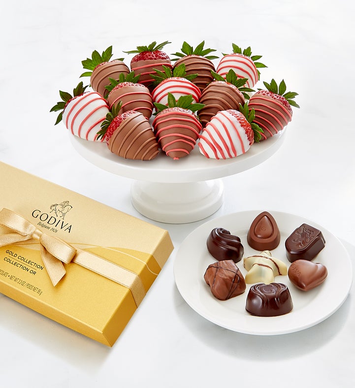 Godiva® 8pc Ballotin & Love & Romance Strawberries