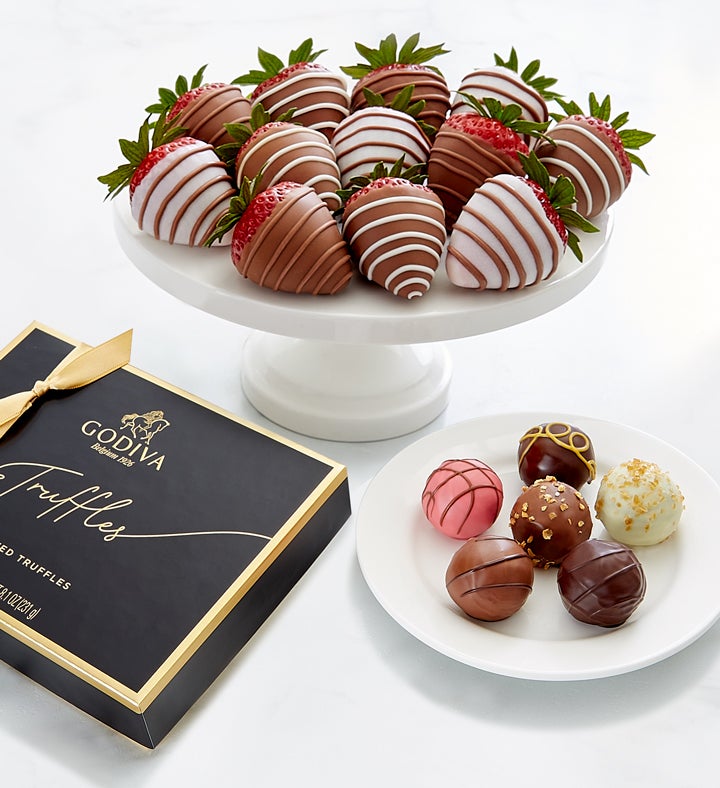 Godiva® 12pc Signature Truffles & Drizzled Strawberries