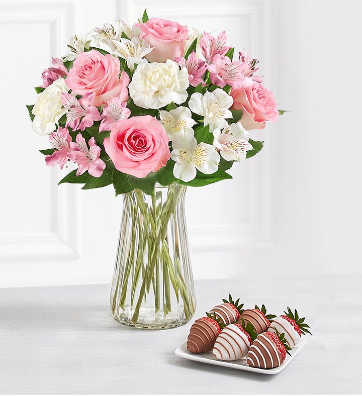 Cherished Blooms & Drizzled Strawberries