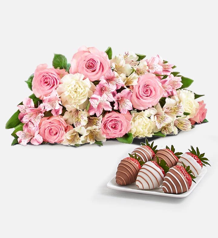 Cherished Blooms Bouquet Only & ct Gourmet Drizzled Strawberries