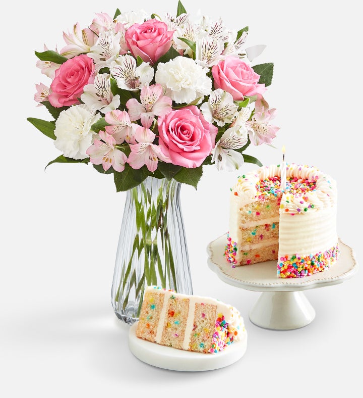 Cherished Blooms & Time to Celebrate Birthday Cake™
